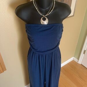 Grace Karen Elegant Navy Blue Strapless One Piece Jumper Lounger Sz 6/8 S